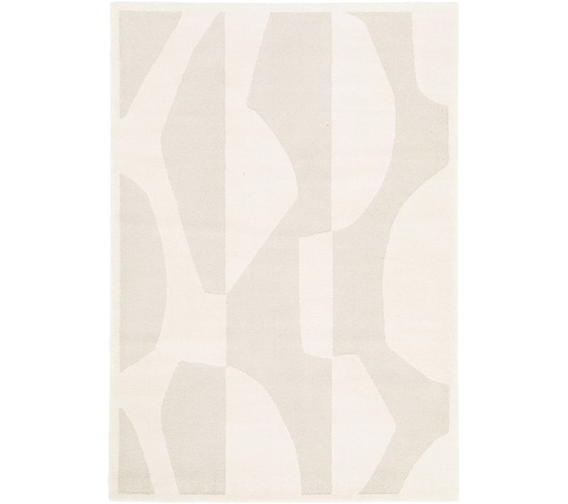 Tapis À Reliefs Doux Géométrique Blanc 160x230