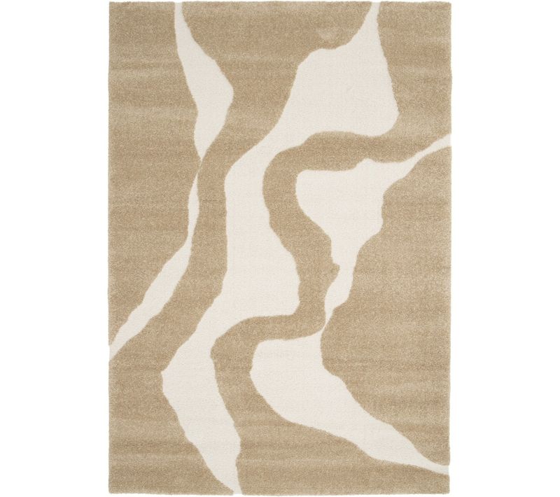 Tapis À Reliefs Doux À Relief Géométrique Beige 160x230