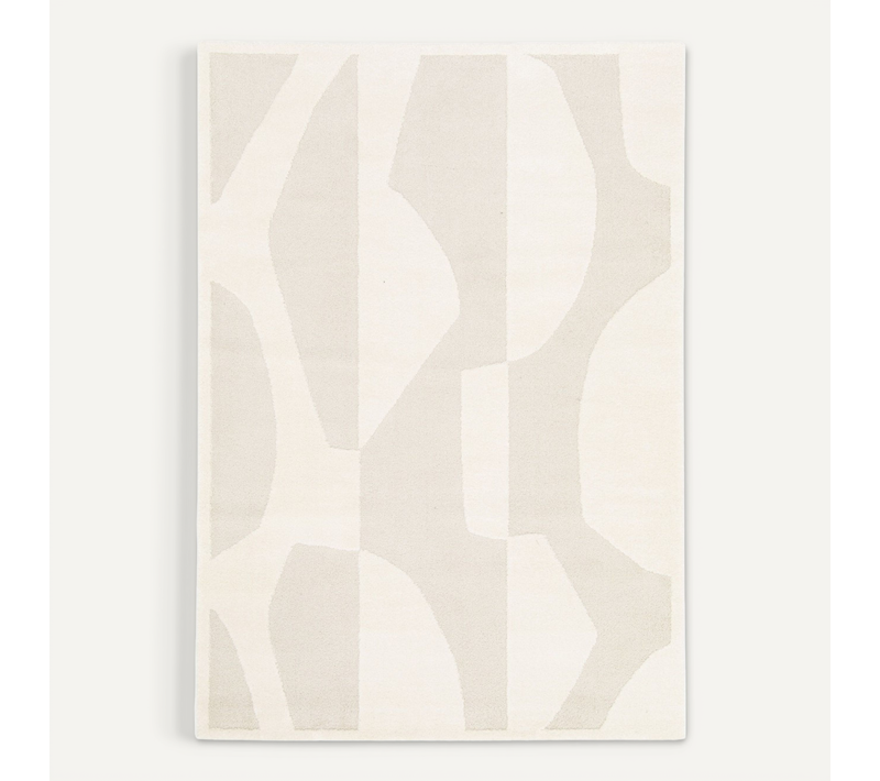 Tapis à Reliefs Doux Géométrique Blanc 200x290