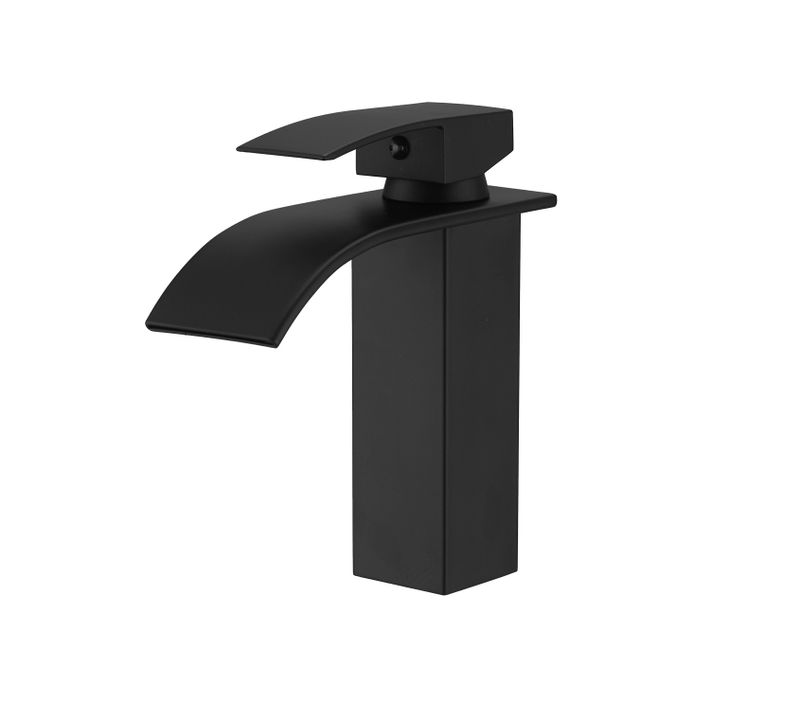 Robinet Mitigeur Bec Cascade Tibre Noir Chromé