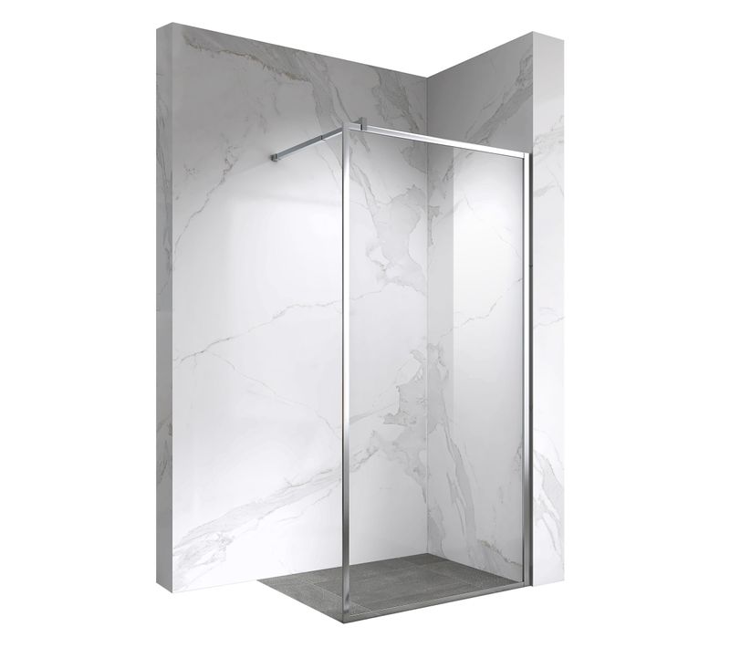 Paroi Douche Italienne Lucia 140x200 Cm Verre 8mm, Transparent, Anticalcaire