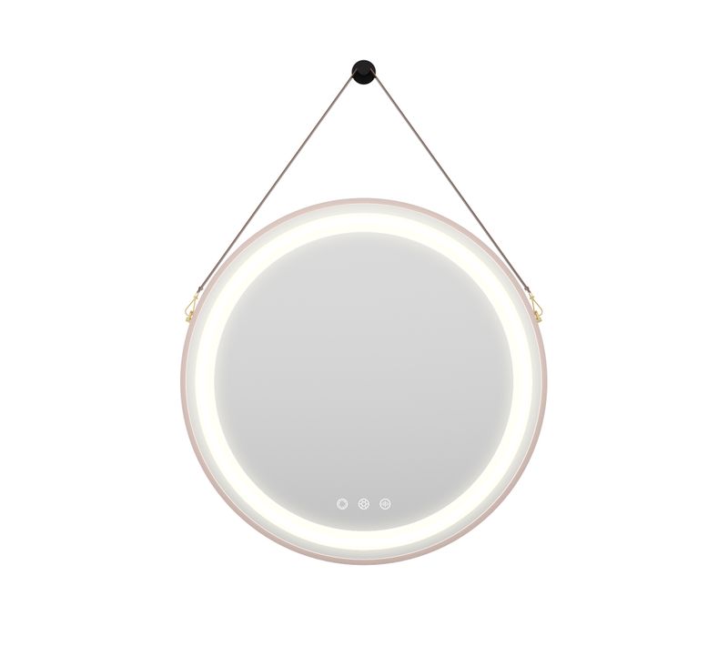 Miroir LED Lumineux Rond Cuivre D.60 Cm (2100 Lms) Antibuée + Intensité Et Couleur Réglables - Como