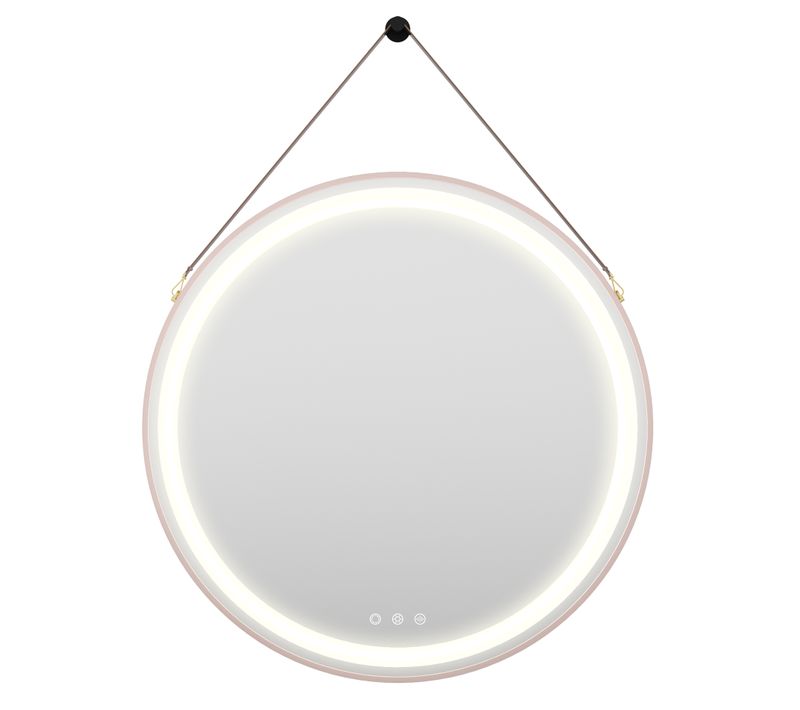 Miroir LED Lumineux Rond Cuivre D.80 Cm (2100 Lms) Antibuée + Intensité Et Couleur Réglables - Como