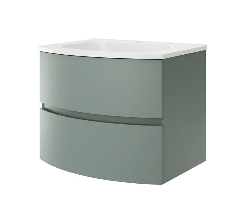 Meuble + Vasque Encastrée L.70 Cm Vert Sauge Collection Armonia - Saniverre