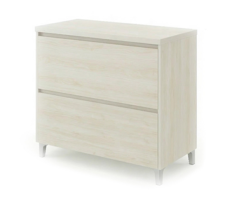 Meuble Vasque L.80cm à Poser Sur Pied 2 Tiroirs Chêne Blanchi Lisbona - Sans Colonne