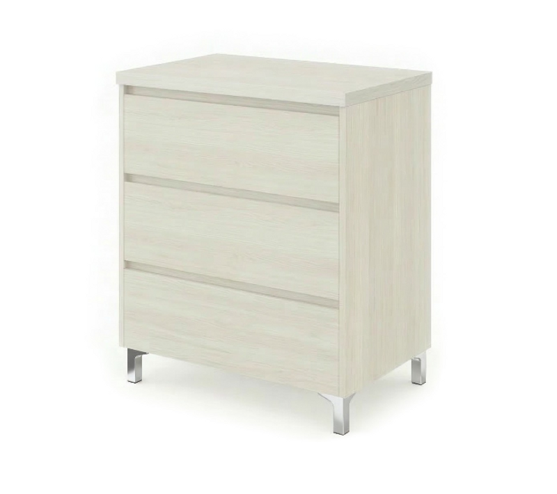 Meuble Vasque à Poser L.80cm Sur Pied 3 Tiroirs Chêne Blanchi Lisbona - Sans Colonne