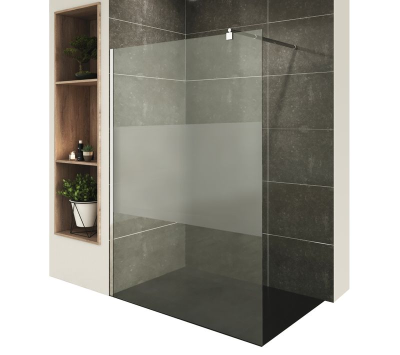 Paroi De Douche L. 170 X 200 Cm Verre Centre-opaque Ep. 8 Mm, Roma