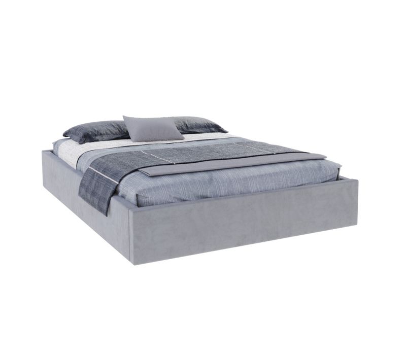 Lit Coffre Orlando 120x200 - Sommier Inclus Gris Clair