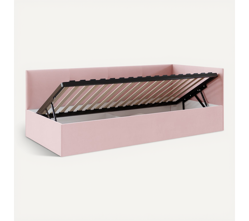 Lit Coffre Elly 90x200 - Sommier Inclus Rose