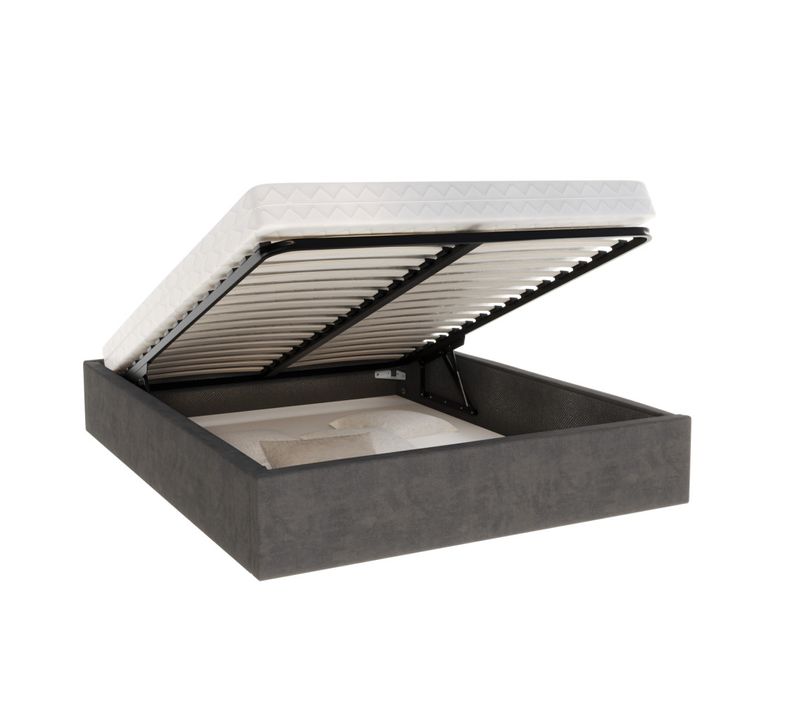 Lit Coffre Orlando 120x190 - Sommier Inclus Gris Foncé