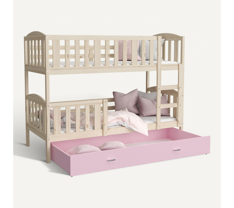 Lit Superpose Nilo 90x190 Tiroir Pin - Rose