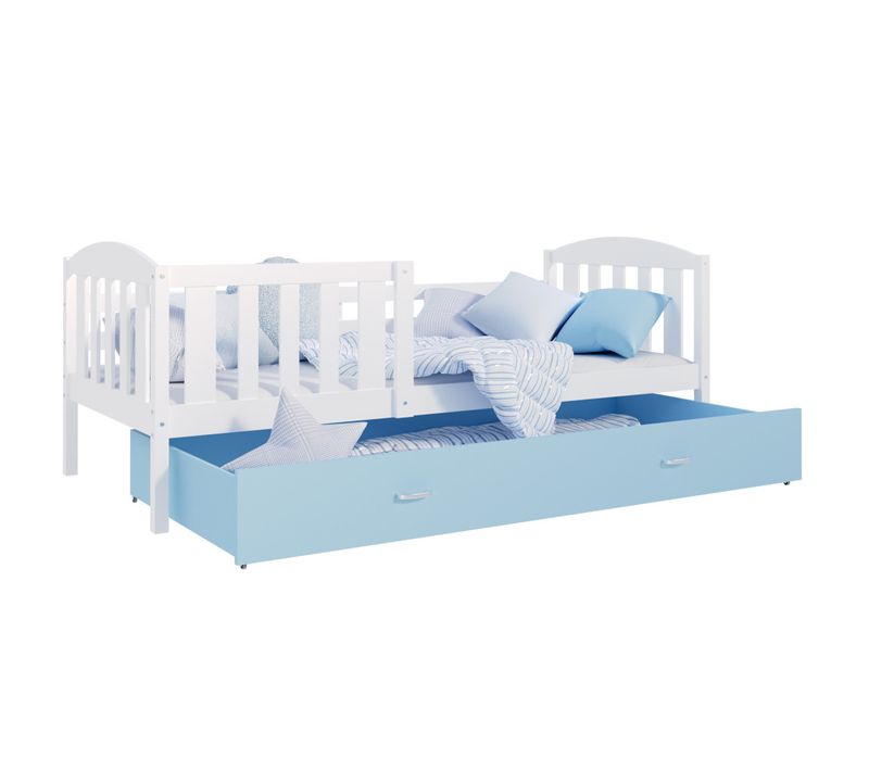 Lit Enfant Nilo 90x190 Tiroir Blanc - Bleu