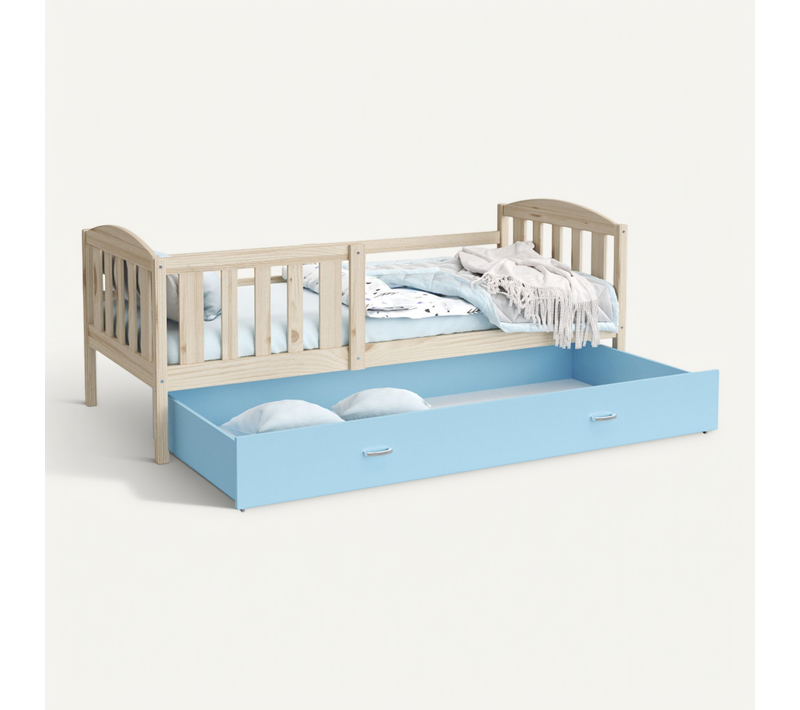 Lit Enfant Nilo 80x160 Tiroir Pin - Bleu