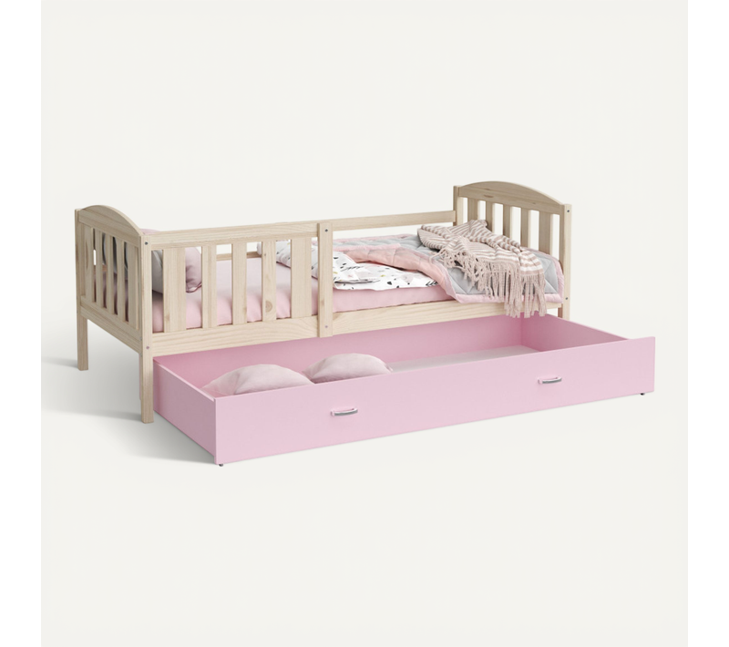 Lit Enfant Nilo 80x160 Tiroir Pin - Rose