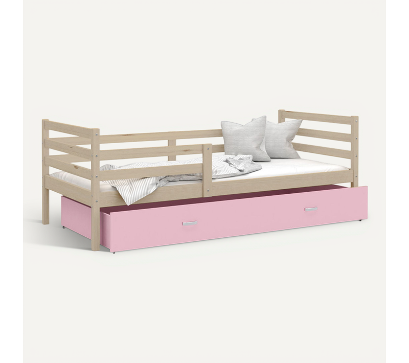 Lit Enfant Milan 80x160 Tiroir Pin - Rose
