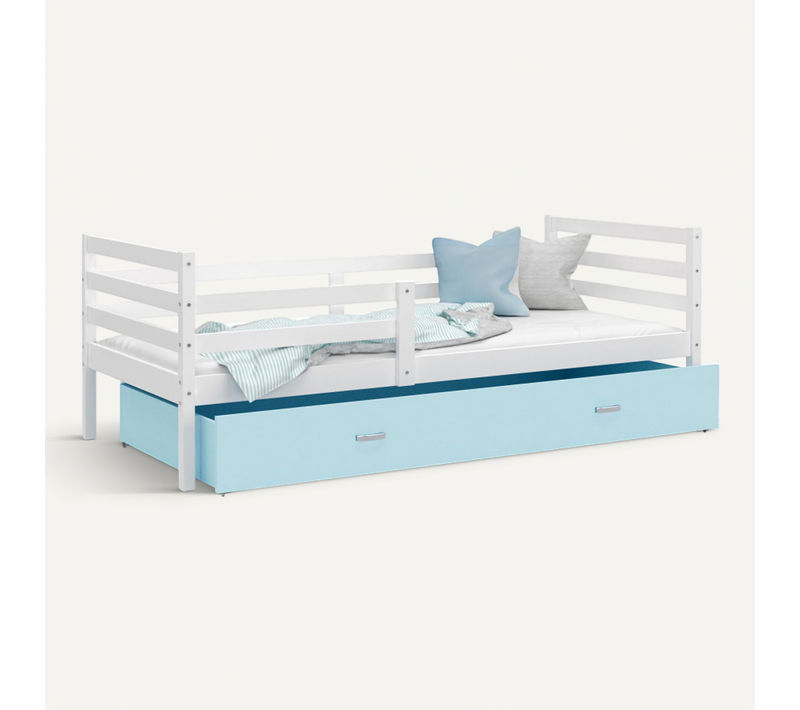 Lit Enfant Milan 80x160 Tiroir Blanc - Bleu