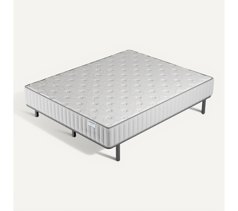 Ensemble 140x200 cm, sommier + matelas mousse, Ép.16cm à mémoire de forme