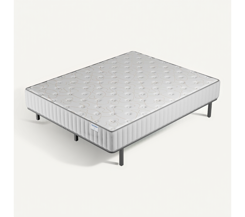 Ensemble 140x190 cm, sommier + matelas mousse, Ép.16cm à mémoire de forme