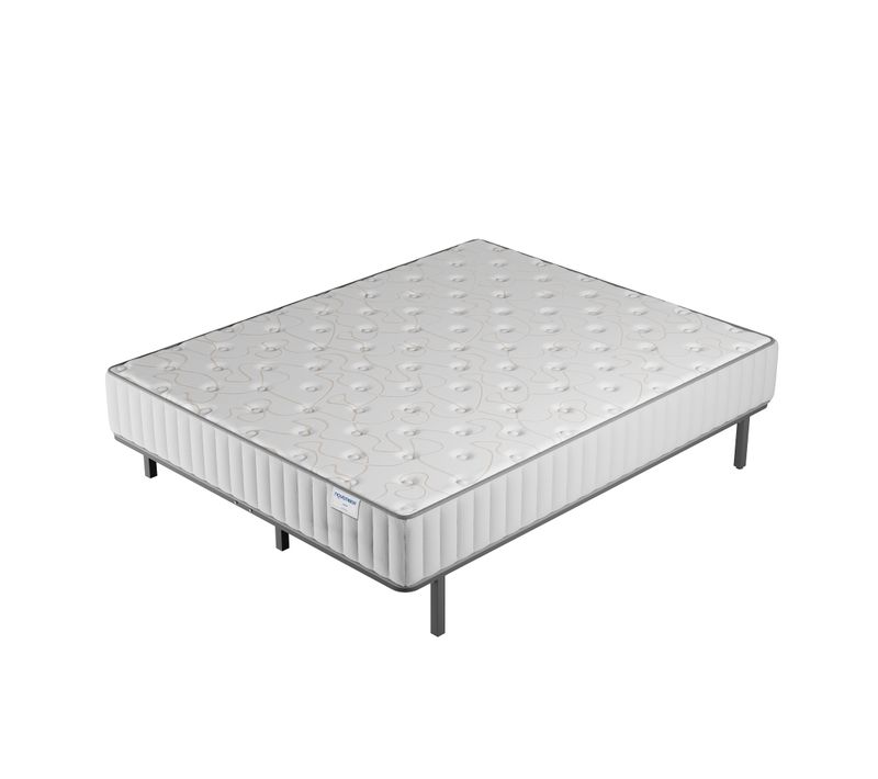 Ensemble 90x200 cm, sommier + matelas mousse, Ép.16cm à mémoire de forme