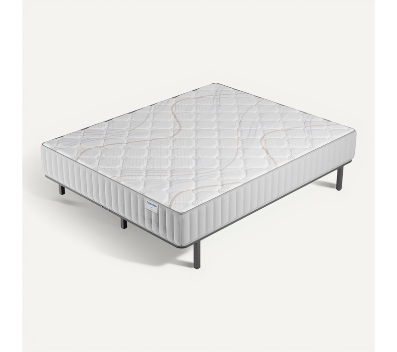 Ensemble 90x200 Cm, Sommier + Matelas Mousse, Ép.16cm accueil latex