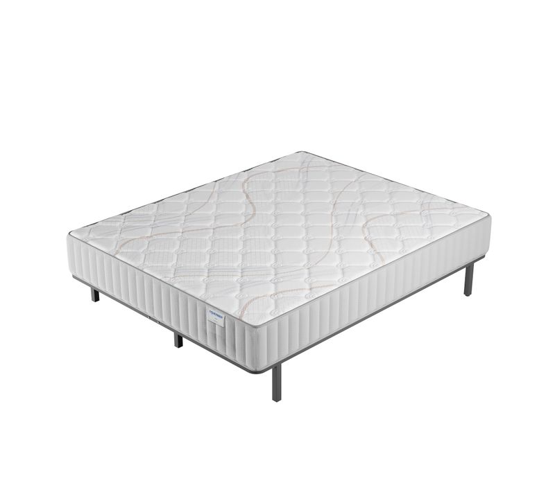 Ensemble 120x190 cm, sommier + matelas mousse, Ép.16cm accueil latex