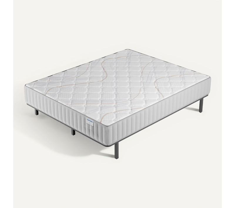 Ensemble 90x190 cm, sommier + matelas mousse, Ép.16cm accueil latex