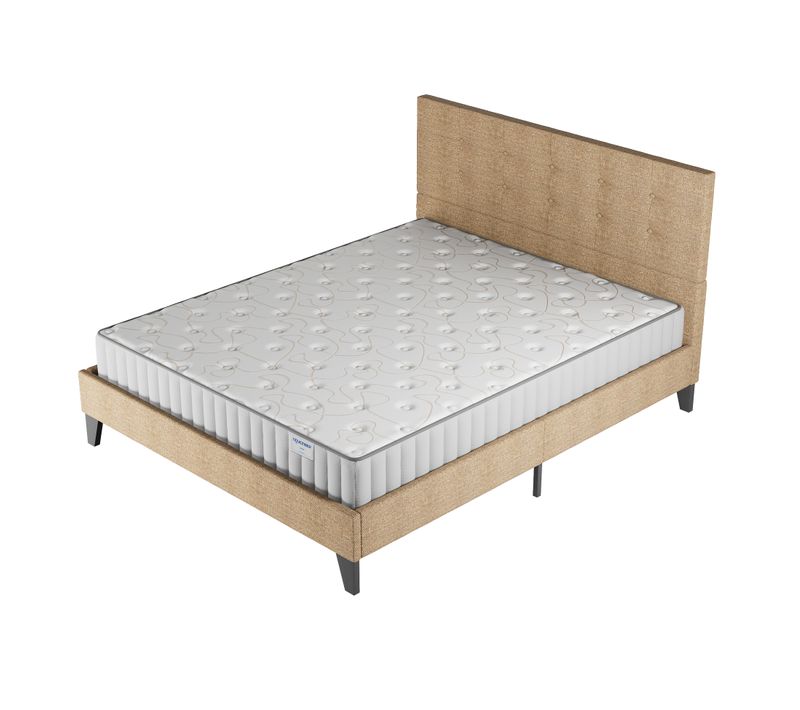 Ensemble 140x200 cm, lit avec tête de lit + matelas mousse Ép.16cm à mémoire de forme