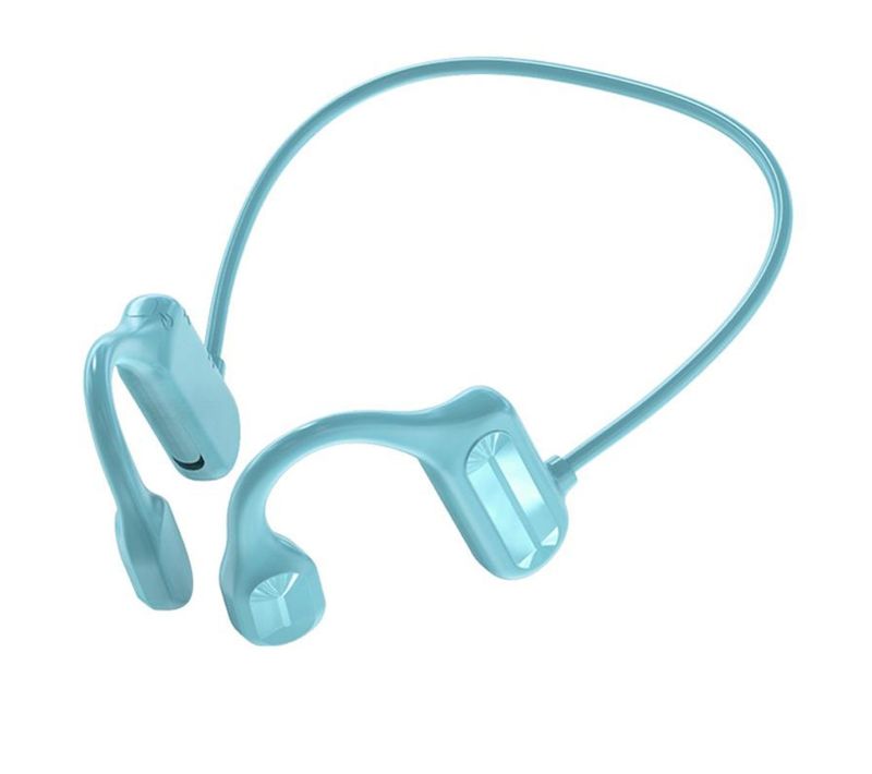 Casque à Conduction Osseuse Bluetooth 5.2 Bleu – écouteurs Oreilles Libres Pour Musique Et Appels, D