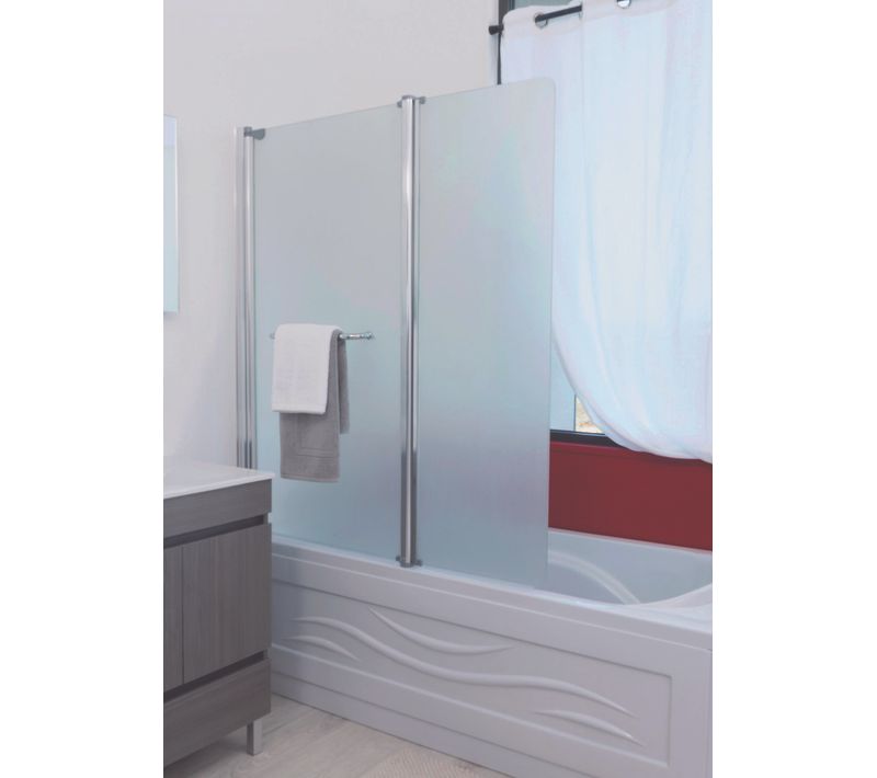 Pare-baignoire Pongo - Paroi 120x140x0,4cm - Verre Trempé - Finition Chromé