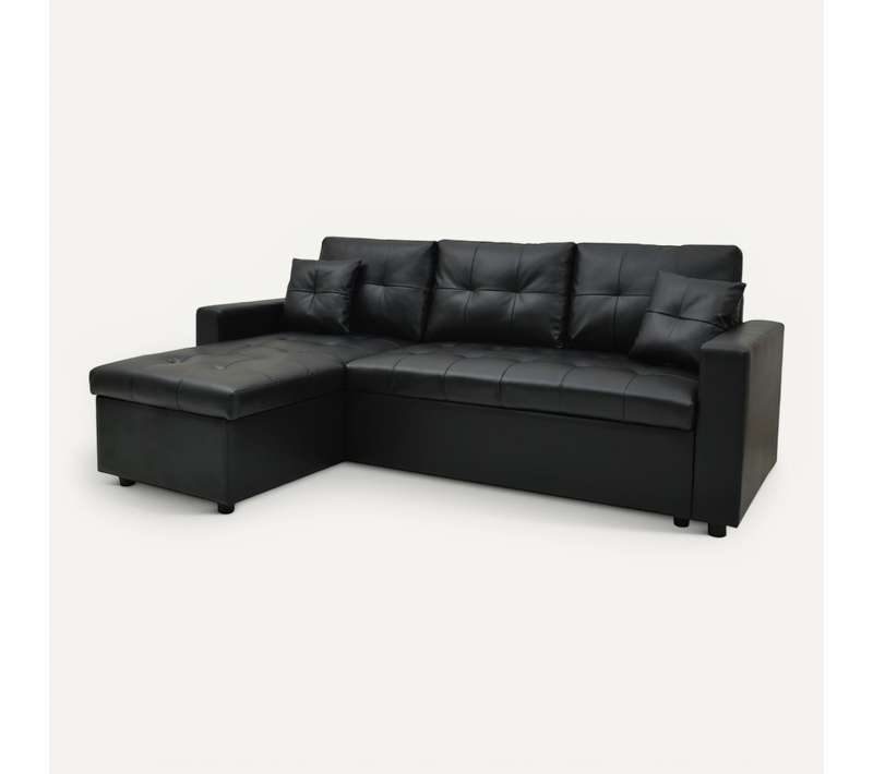 Canapé D'angle Convertible Cuero Noir