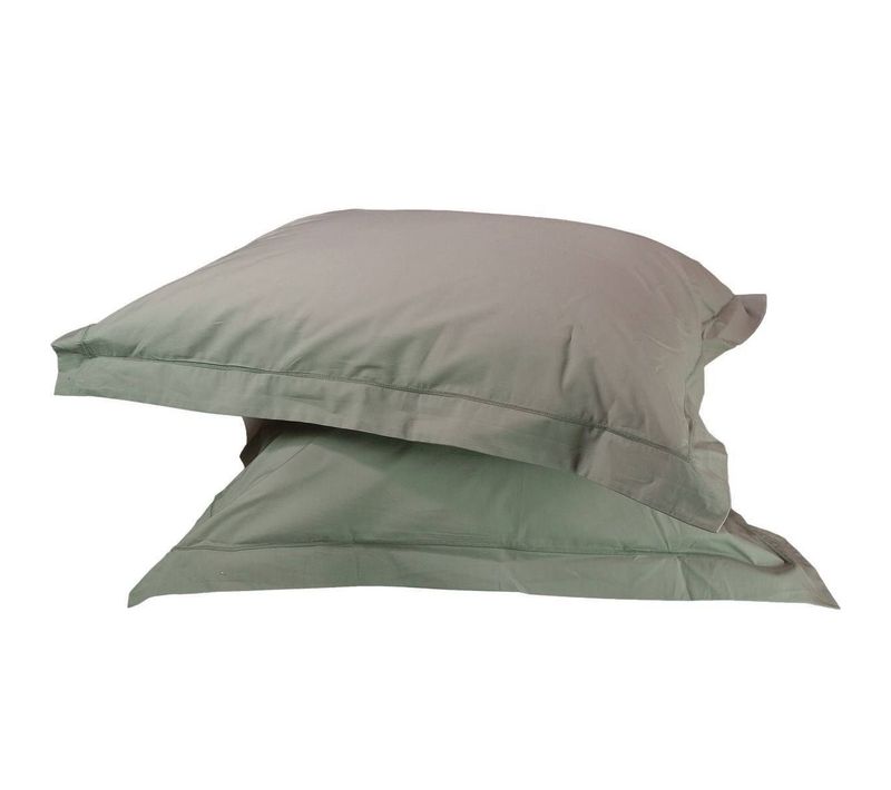 Taies D'oreiller Percale De Coton Sensei - Gris Perle - 50x70_lot2