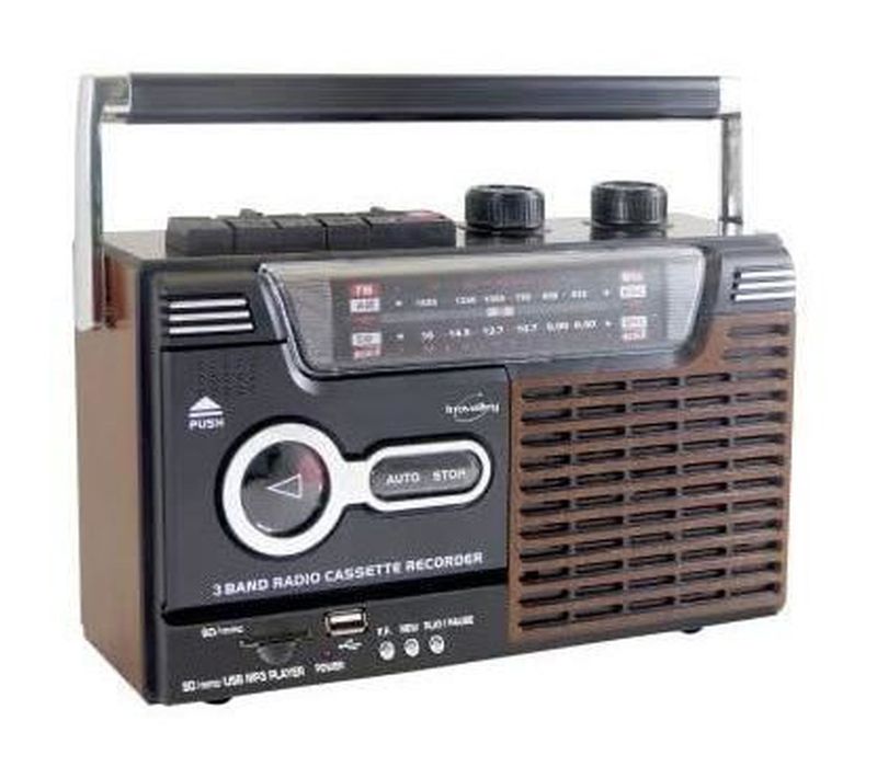 Rk10n Radio-cassette Portable Rétro - Am/fm/sw, USB/sd, 1x8w, Marron