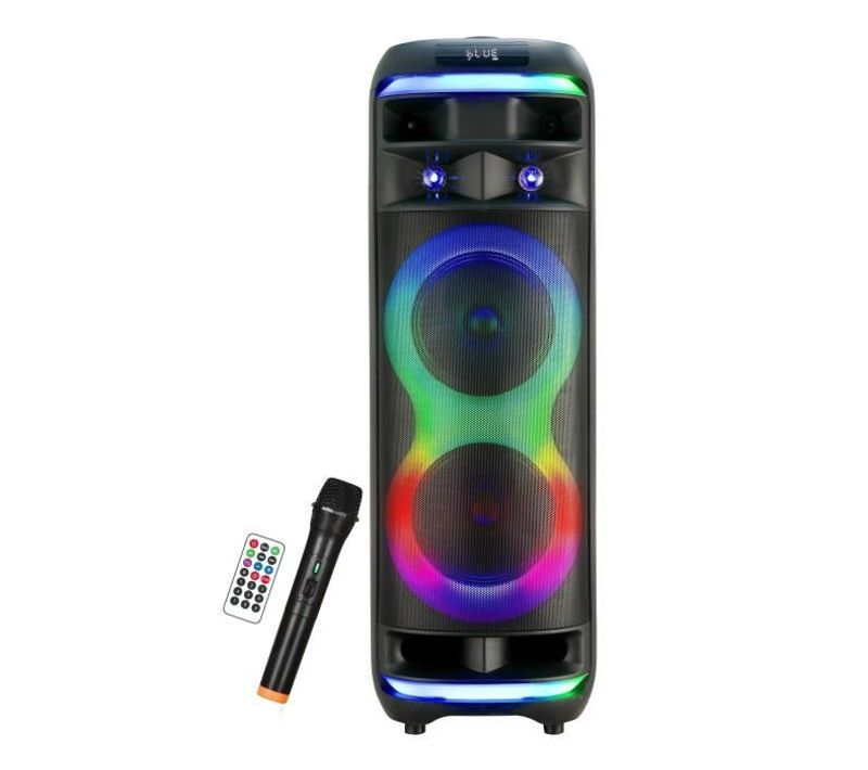 Enceinte Karaoké - Rgb - 800 Watts - Bluetooth V5.0 - Micro Sans Fil Inclus - 2 à 3 Heures - LED