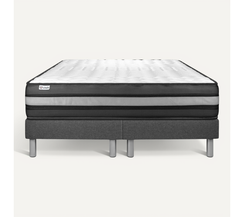 Ensemble Matelas Mousse Polyuréthane à Mémoire De Forme 180x200 Vital Power Zen Ep:24cm - Sommier Gr