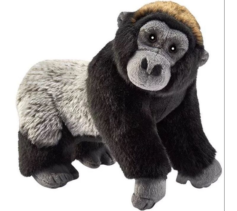 Peluche Gorille Noir Et Gris 24 Cm
