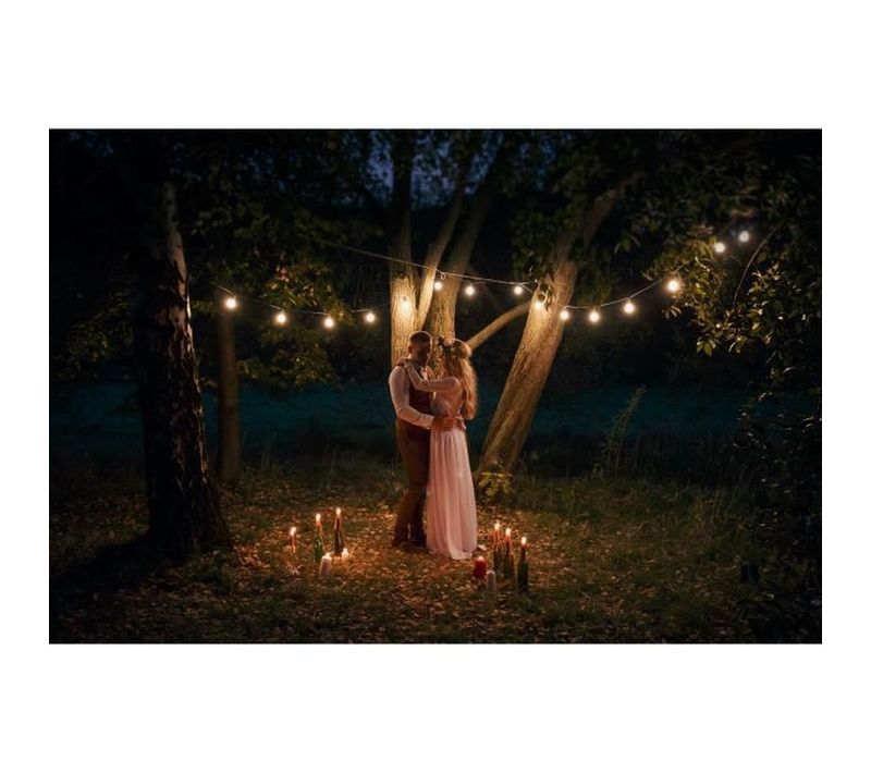 Guirlande Lumineuse Connectable 5 M, 10 Ampoules E27 Blanc Chaud