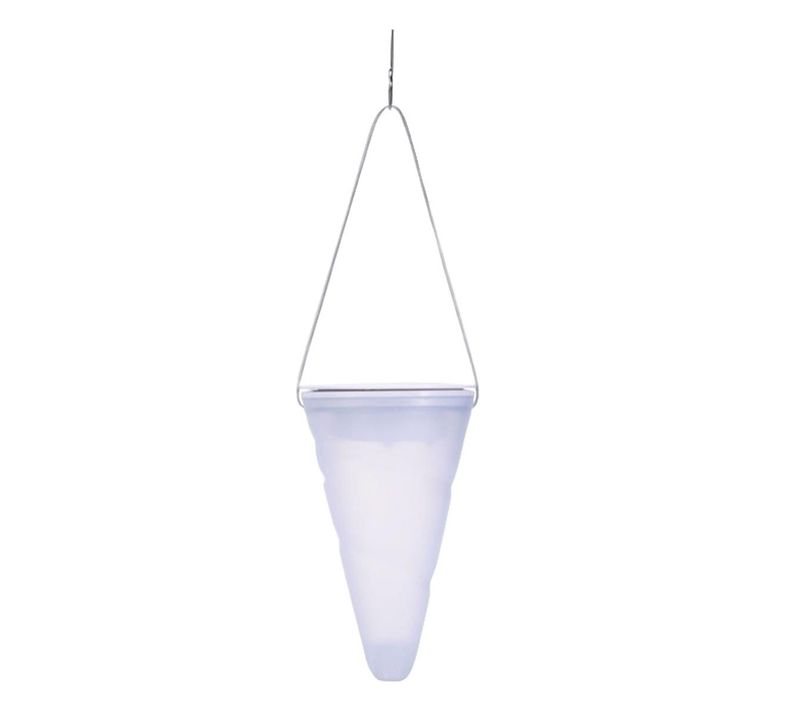 Suspension Solaire Conique Hang Creamy W34 Transparent Plastique H27cm