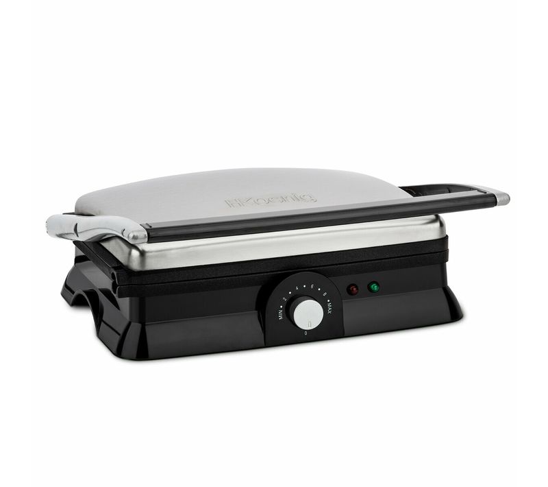 Grille-viande Electrique Plancha Grill Et Panini Noir Et Inox - Gr20