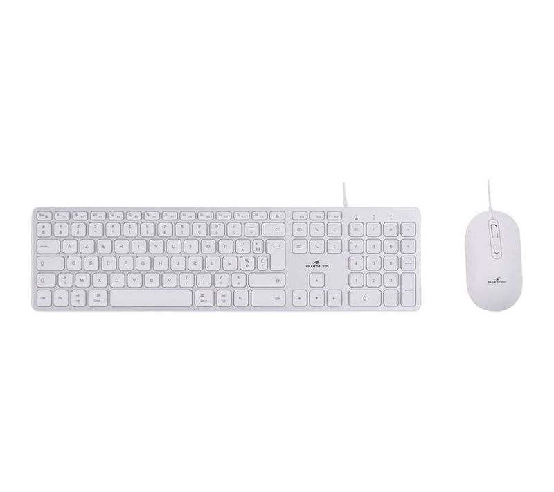 Pack Clavier Et Souris Filaire Mac Azerty — Blanc, 13 Raccourcis, 2400 Dpi