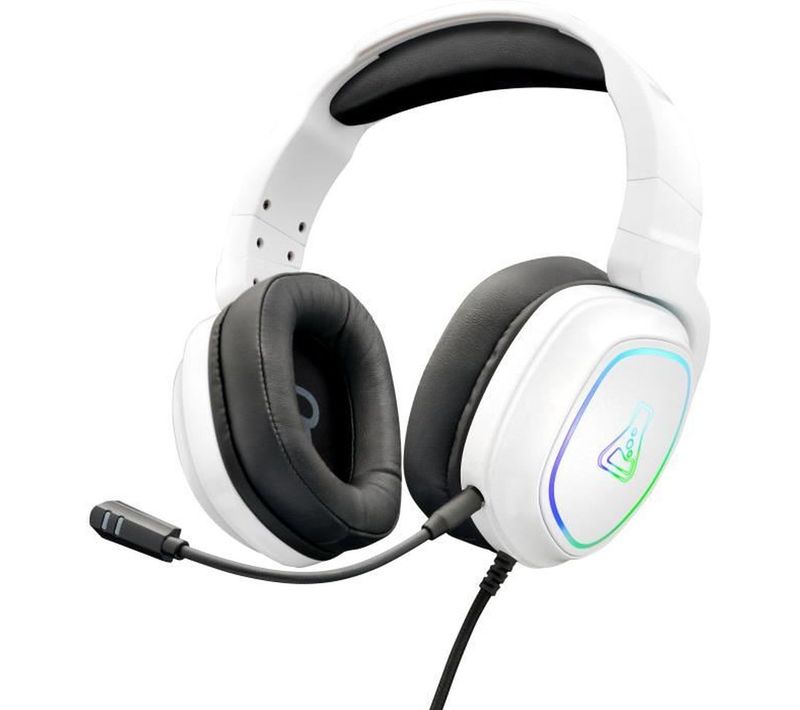 Casque Gamer Filaire - The G-lab - Korp Radium - Microphone - Rgb - Blanc