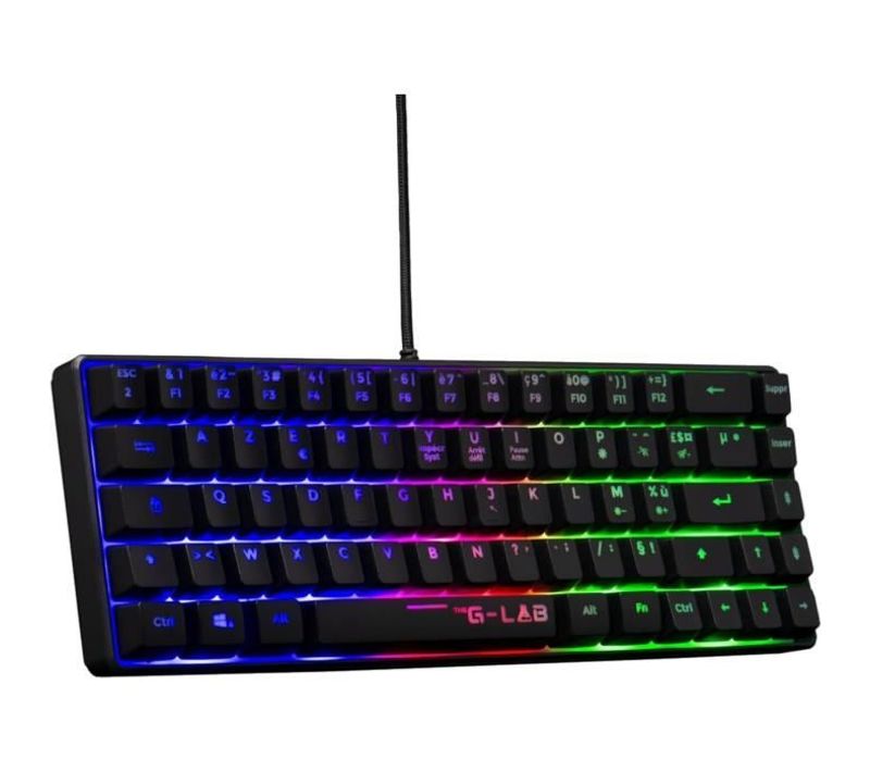 Clavier Gamer - Keyz Hydrogen - 60% Format Compact - Rétroéclairé - Filaire - Noir