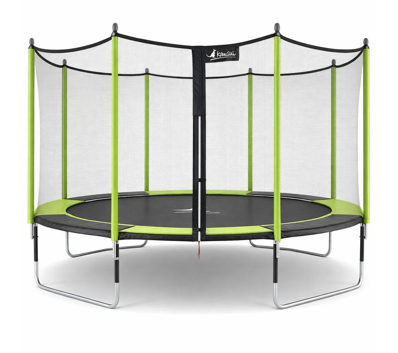 Trampoline Jardin D. 360 cm + Filet De Sécurité - Jumpi 360 - Noir/vert