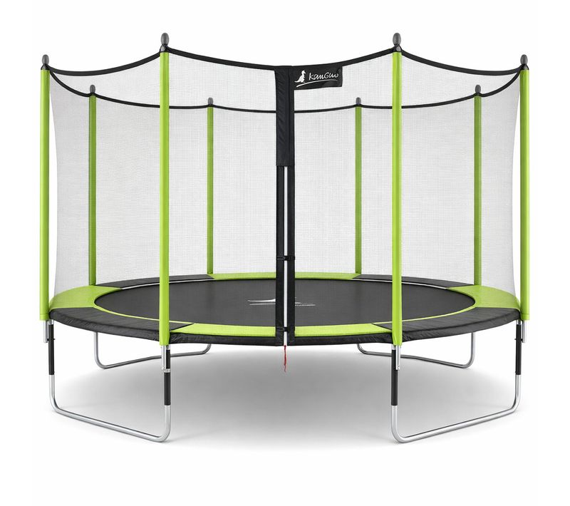 Trampoline Jardin D. 430 cm + Filet De Sécurité - Jumpi 430 – Noir/vert