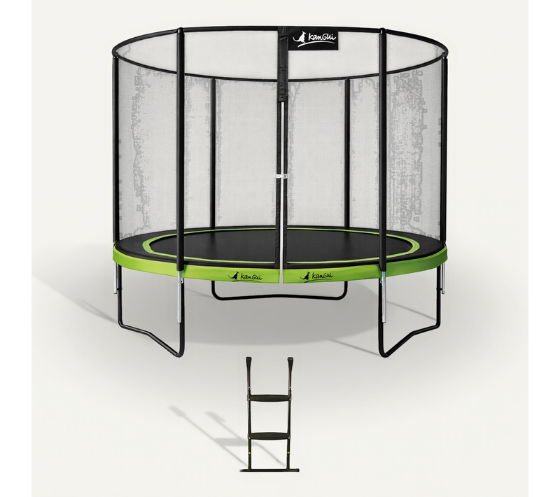 Trampoline De Jardin D. 300cm + Filet De Sécurité + échelle - Punchi 300 Vert