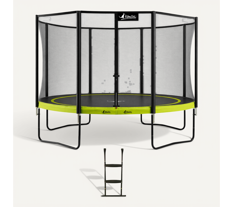 Trampoline De Jardin D. 430cm + Filet De Sécurité + échelle - Punchi 430 Vert