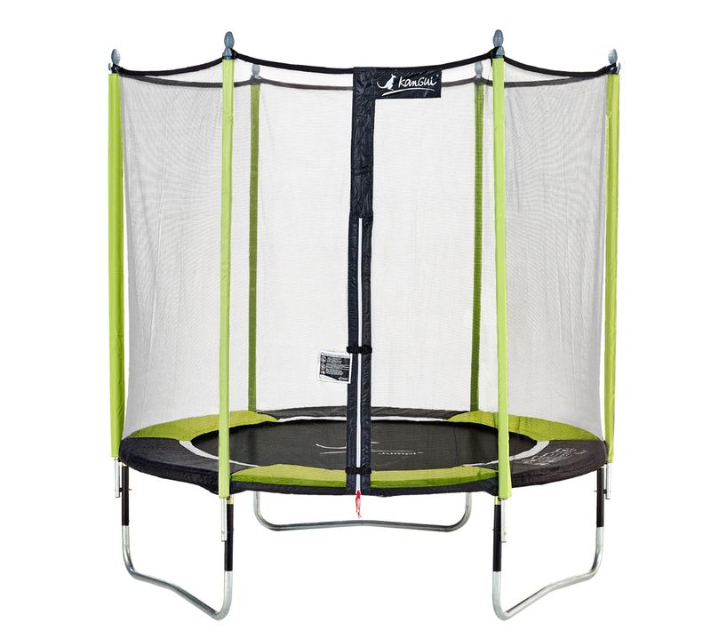 Trampoline De Jardin 244 Cm + Filet De Sécurité Jumpi Vert/noir 250