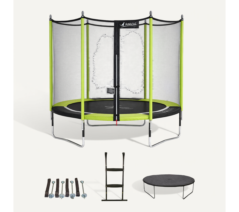Trampoline D. 250 cm + Filet + échelle + Bâche + Kit D'ancrage - Jumpi 250