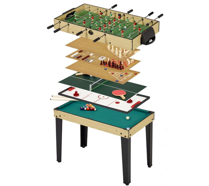 Table De Jeux 10 En 1 - Baby Foot - Billard - Ping Pong - Hockey - Bowling - Cartes - Structure Bo