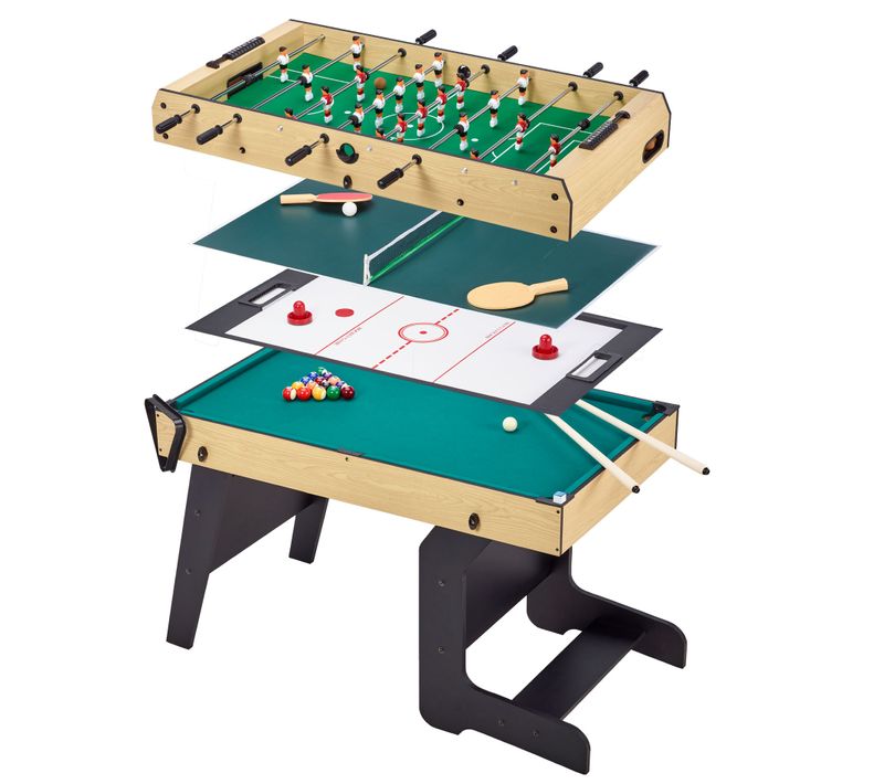 Table Multi Jeux Pliable 4 En 1 Ados - Baby-foot - Billard - Ping Pong - Hockey