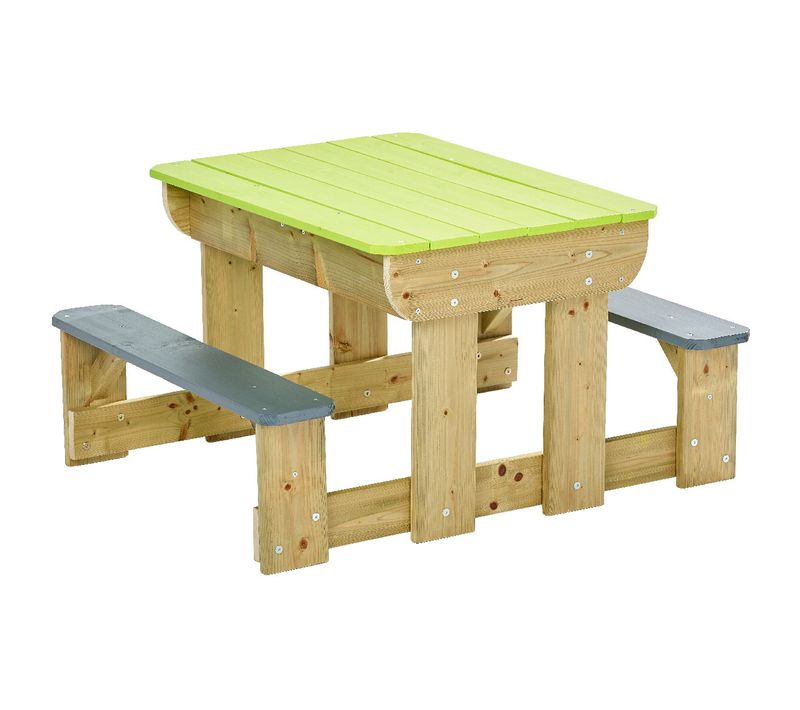 Table De Pique-nique En Bois Pour Enfants Avec Bancs Et Bacs En Plastique